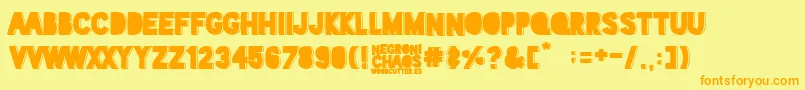 Negroni Chaos Font – Orange Fonts on Yellow Background