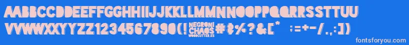 Negroni Chaos-fontti – vaaleanpunaiset fontit sinisellä taustalla