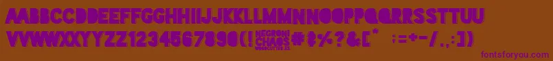 Negroni Chaos Font – Purple Fonts on Brown Background