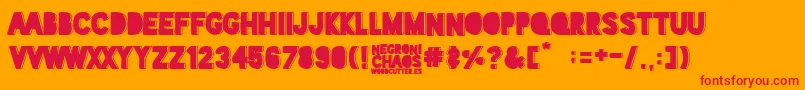 Police Negroni Chaos – polices rouges sur fond orange