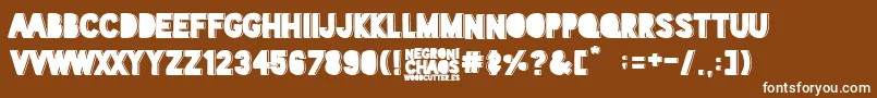 Negroni Chaos Font – White Fonts on Brown Background