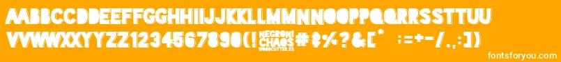 Шрифт Negroni Chaos – белые шрифты на оранжевом фоне