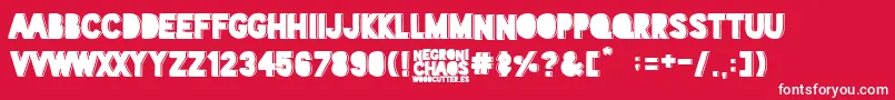 フォントNegroni Chaos – 赤い背景に白い文字