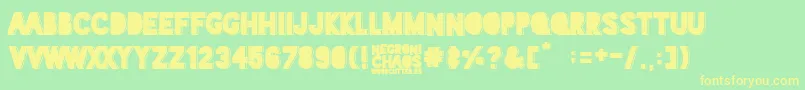 Negroni Chaos Font – Yellow Fonts on Green Background