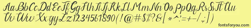 Neguhetty Font – Black Fonts on Yellow Background