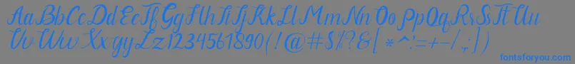 Neguhetty-Schriftart – Blaue Schriften auf grauem Hintergrund