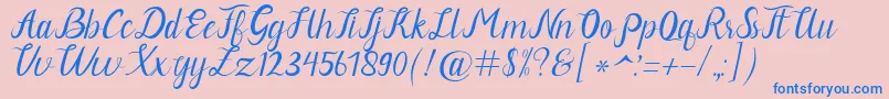 Neguhetty Font – Blue Fonts on Pink Background