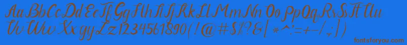 Neguhetty Font – Brown Fonts on Blue Background