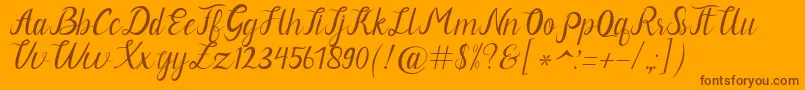 Neguhetty Font – Brown Fonts on Orange Background