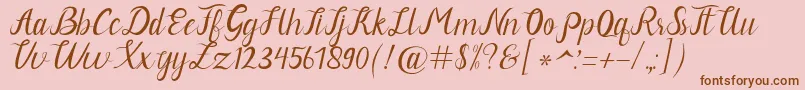 Neguhetty Font – Brown Fonts on Pink Background