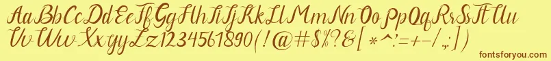 Neguhetty Font – Brown Fonts on Yellow Background