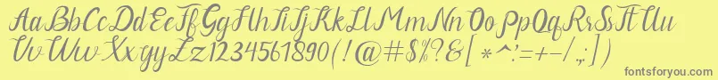 Neguhetty Font – Gray Fonts on Yellow Background