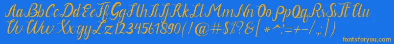 Neguhetty Font – Orange Fonts on Blue Background