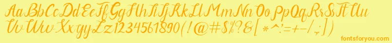 Neguhetty-Schriftart – Orangefarbene Schriften auf gelbem Hintergrund