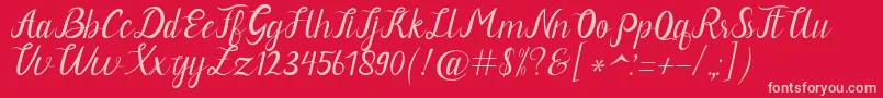 Neguhetty-Schriftart – Rosa Schriften auf rotem Hintergrund