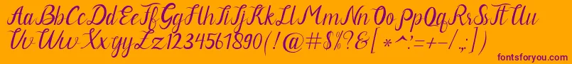 Neguhetty Font – Purple Fonts on Orange Background