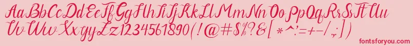 Neguhetty-Schriftart – Rote Schriften auf rosa Hintergrund