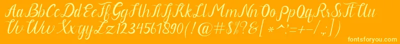 Neguhetty Font – Yellow Fonts on Orange Background