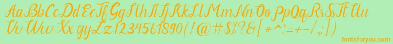 Neguhetty Font – Orange Fonts on Green Background