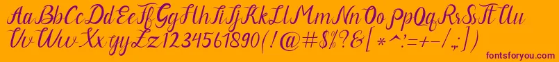 Neguhetty Font – Purple Fonts on Orange Background