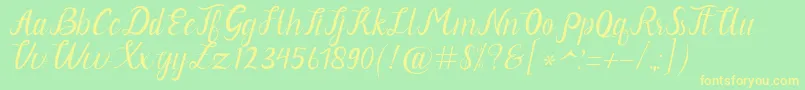 Neguhetty Font – Yellow Fonts on Green Background