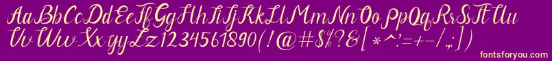 Neguhetty-Schriftart – Gelbe Schriften auf violettem Hintergrund