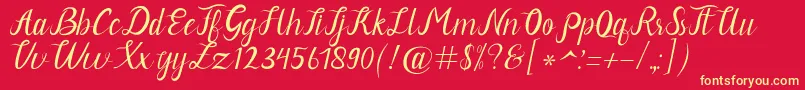 Neguhetty Font – Yellow Fonts on Red Background