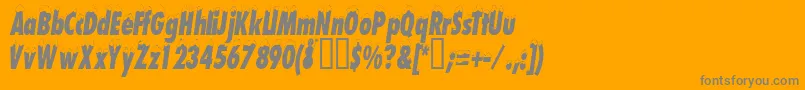 Neige2  -Schriftart – Graue Schriften auf orangefarbenem Hintergrund