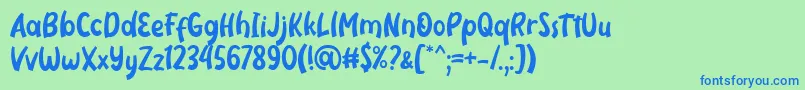 Fonte Neigfriste Font by Rifki 7NTypes – fontes azuis em um fundo verde