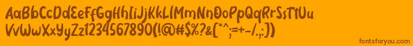 Neigfriste Font by Rifki 7NTypes Font – Brown Fonts on Orange Background