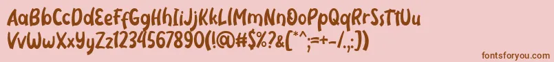 Neigfriste Font by Rifki 7NTypes-Schriftart – Braune Schriften auf rosa Hintergrund