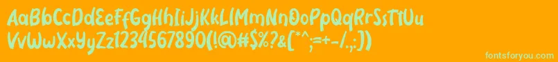 Neigfriste Font by Rifki 7NTypes-fontti – vihreät fontit oranssilla taustalla