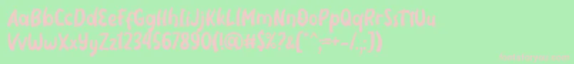 Fonte Neigfriste Font by Rifki 7NTypes – fontes rosa em um fundo verde