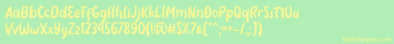 Шрифт Neigfriste Font by Rifki 7NTypes – жёлтые шрифты на зелёном фоне