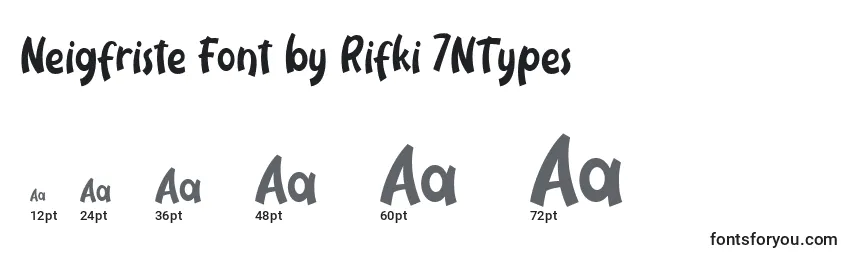 Размеры шрифта Neigfriste Font by Rifki 7NTypes