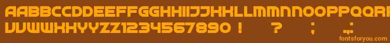 フォントNeighbor Bold – オレンジ色の文字が茶色の背景にあります。
