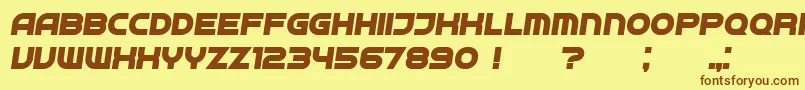 Neighbor BoldItalic Font – Brown Fonts on Yellow Background