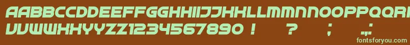 Neighbor BoldItalic-fontti – vihreät fontit ruskealla taustalla