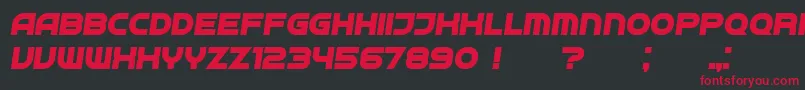 Neighbor BoldItalic Font – Red Fonts on Black Background