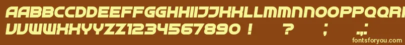 Neighbor BoldItalic-fontti – keltaiset fontit ruskealla taustalla
