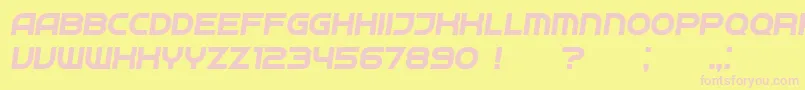 Fonte Neighbor Italic – fontes rosa em um fundo amarelo