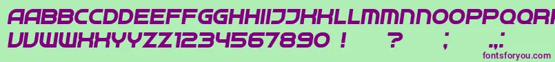 Neighbor Italic-Schriftart – Violette Schriften auf grünem Hintergrund