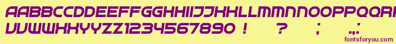 Police Neighbor Italic – polices violettes sur fond jaune