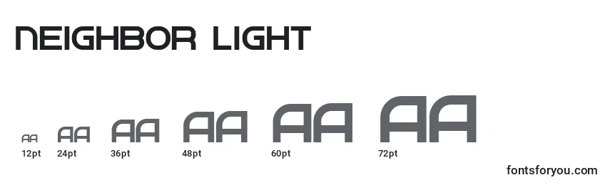 Размеры шрифта Neighbor Light