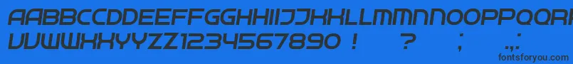 フォントNeighbor LightItalic – 黒い文字の青い背景