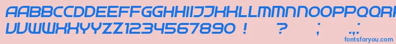 フォントNeighbor LightItalic – ピンクの背景に青い文字