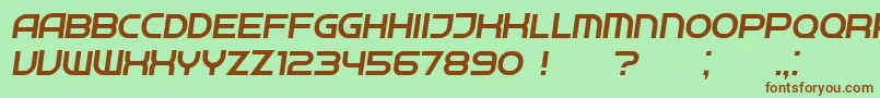 フォントNeighbor LightItalic – 緑の背景に茶色のフォント