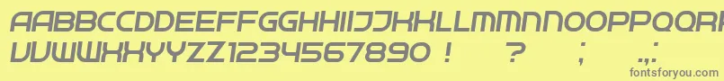 フォントNeighbor LightItalic – 黄色の背景に灰色の文字