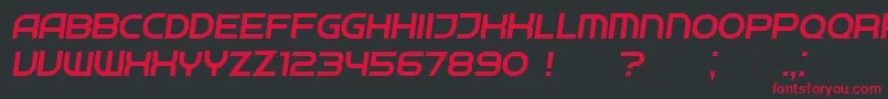 Neighbor LightItalic Font – Red Fonts on Black Background