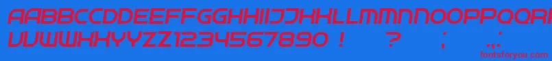 フォントNeighbor LightItalic – 赤い文字の青い背景